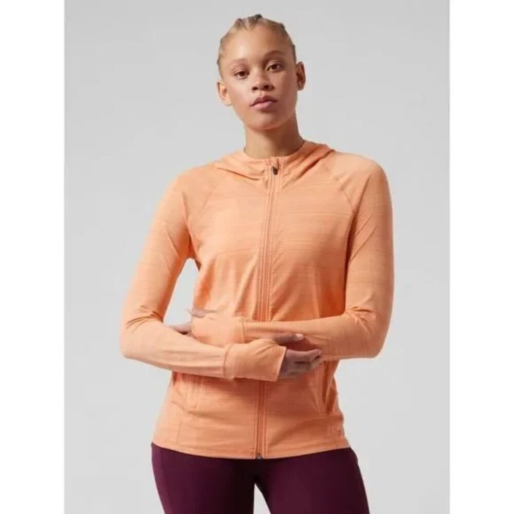 NWT Athleta Pacifica Illume UPF Orange Relaxed Jacket XXS